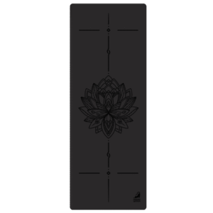 Килимок для йоги каучуковий 4 мм антиковзкий Marjari Master PRO Black Lotus 183×68 см
