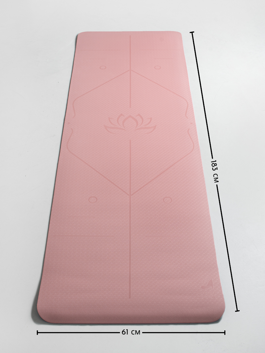 Килимок для йоги Marjari Basic Light Pink - Зображення 7