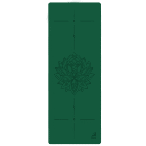 Килимок для йоги каучуковий 4 мм антиковзкий Marjari Master PRO Green Lotus 183×68 см