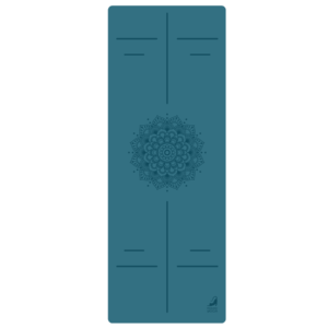 Килимок для йоги каучуковий 4 мм антиковзкий Marjari Master PRO Blue Mandala 183×68 см