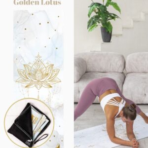 Travel килимок для йоги Marjari каучук+мікрофібра Golden lotus